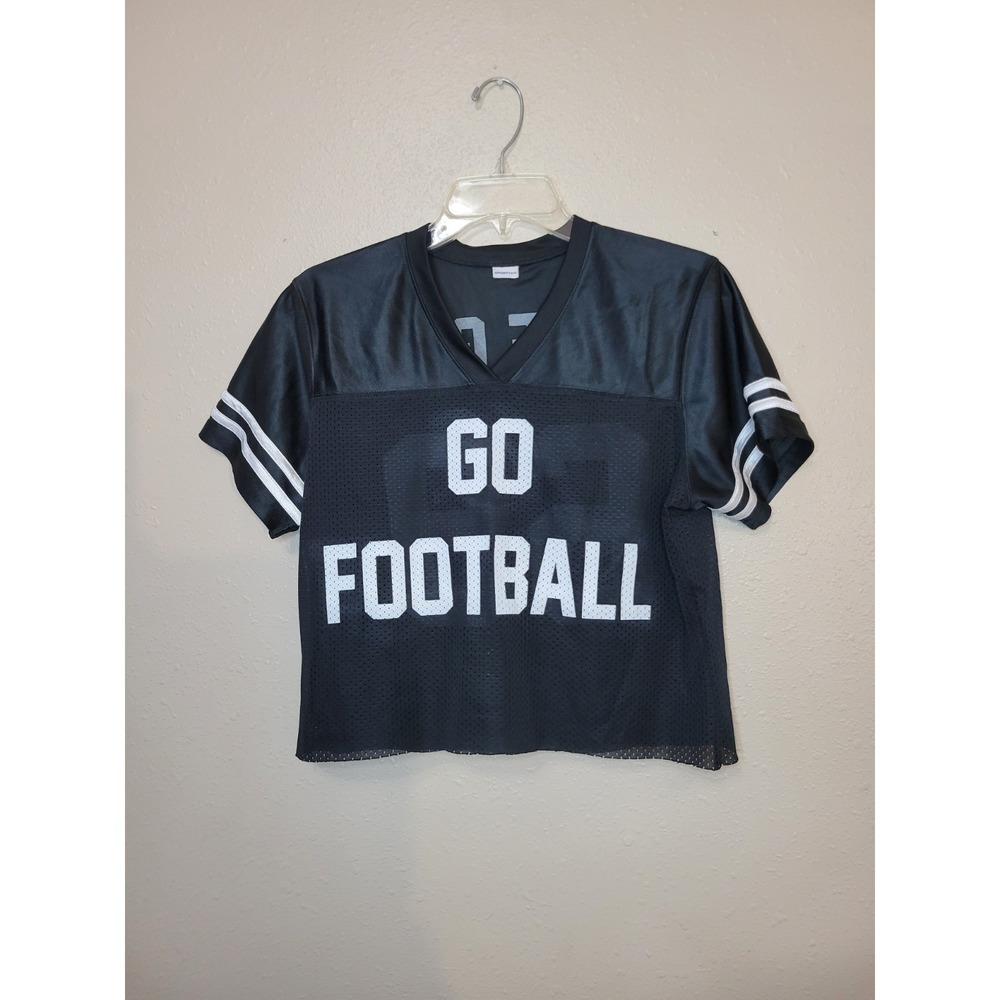 Black Mesh Athletic Women's Jersey Cropped Go Football Wine Girl‎ 69 Sz S/M